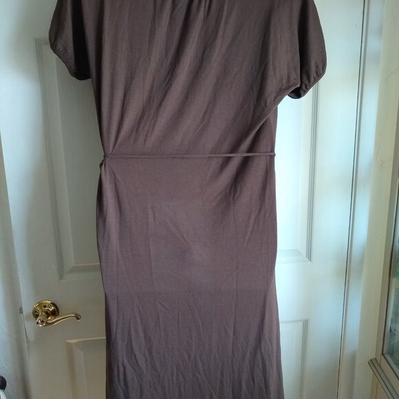 apostrophe stretch brown misses tie waist dress - Picture 3 of 6